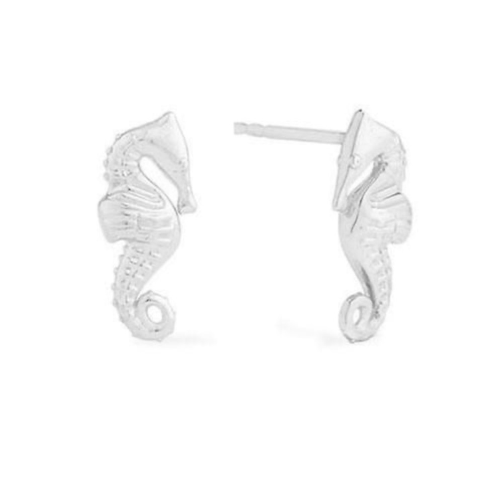 Alex & Ani sterling seahorse stud earrings